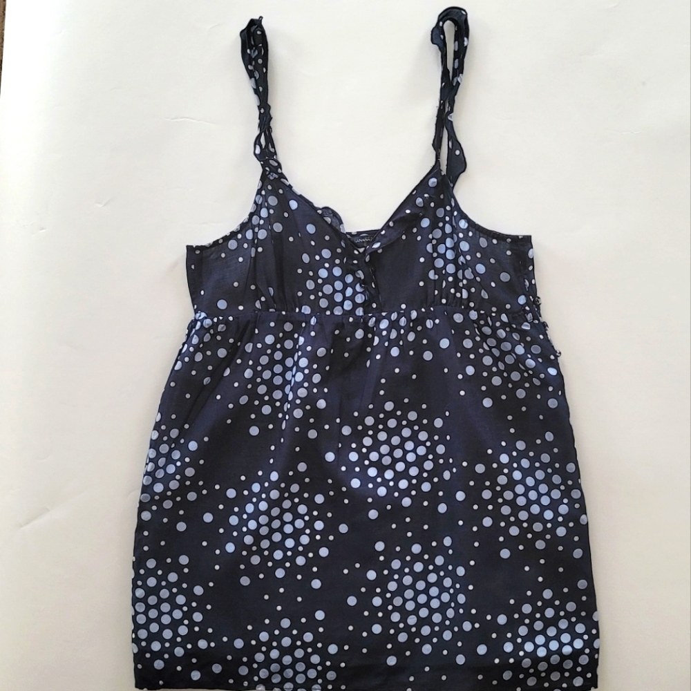 Banana Republic Blue-White With Polka-dot‎ Sleeveless Cami Top. Size 2